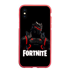 Чехол iPhone XS Max матовый Fortnite: Cyborg, цвет: 3D-красный