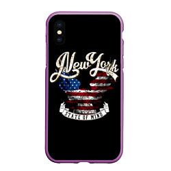 Чехол iPhone XS Max матовый New York, state of mind, цвет: 3D-фиолетовый