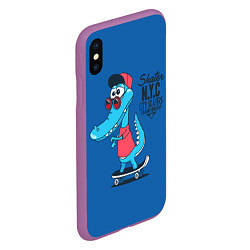 Чехол iPhone XS Max матовый Skate NYC, цвет: 3D-фиолетовый — фото 2