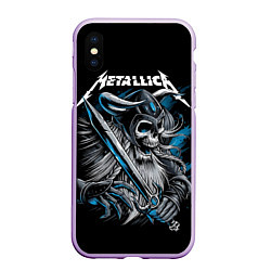 Чехол iPhone XS Max матовый Metallica, цвет: 3D-сиреневый