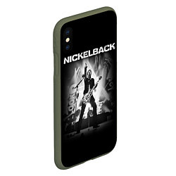 Чехол iPhone XS Max матовый Nickelback Rock, цвет: 3D-темно-зеленый — фото 2