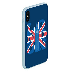 Чехол iPhone XS Max матовый London: Great Britain, цвет: 3D-голубой — фото 2