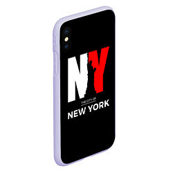 Чехол iPhone XS Max матовый New York City, цвет: 3D-светло-сиреневый — фото 2