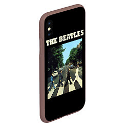 Чехол iPhone XS Max матовый The Beatles: Abbey Road, цвет: 3D-коричневый — фото 2