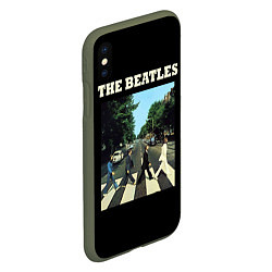 Чехол iPhone XS Max матовый The Beatles: Abbey Road, цвет: 3D-темно-зеленый — фото 2