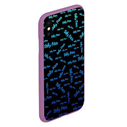 Чехол iPhone XS Max матовый Sally Face: Blue Pattern, цвет: 3D-фиолетовый — фото 2