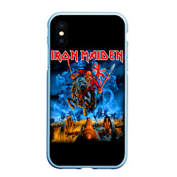 Чехол iPhone XS Max матовый Iron Maiden: Great Britain Warriors, цвет: 3D-голубой