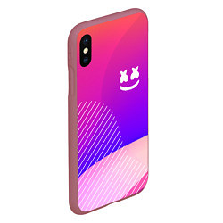 Чехол iPhone XS Max матовый Marshmello: Colour Geometry, цвет: 3D-малиновый — фото 2