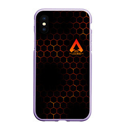 Чехол iPhone XS Max матовый Apex Legends: Orange Carbon, цвет: 3D-светло-сиреневый