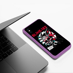 Чехол iPhone XS Max матовый Blink-182: Death Punk, цвет: 3D-фиолетовый — фото 2