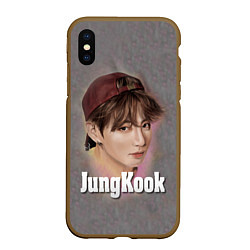 Чехол iPhone XS Max матовый BTS JungKook, цвет: 3D-коричневый