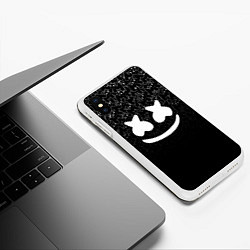 Чехол iPhone XS Max матовый Marshmello Black, цвет: 3D-белый — фото 2