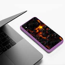 Чехол iPhone XS Max матовый Кипящая лава, цвет: 3D-фиолетовый — фото 2