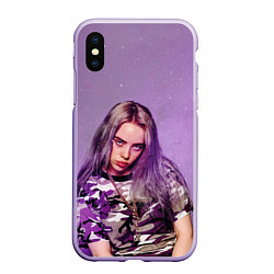 Чехол iPhone XS Max матовый Billie Eilish: Violet Fashion, цвет: 3D-светло-сиреневый