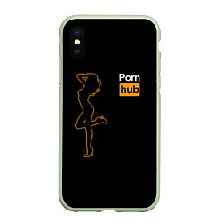 Чехол iPhone XS Max матовый PornHub: Neon Girl, цвет: 3D-салатовый