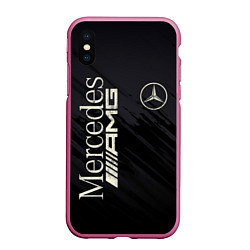 Чехол iPhone XS Max матовый Mercedes AMG: Black Edition, цвет: 3D-малиновый