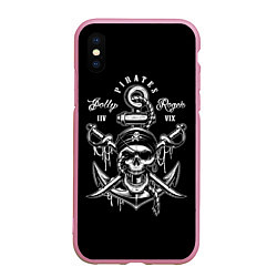 Чехол iPhone XS Max матовый Pirates Team, цвет: 3D-розовый