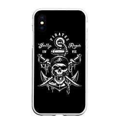 Чехол iPhone XS Max матовый Pirates Team, цвет: 3D-белый