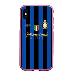 Чехол iPhone XS Max матовый Internazionale Milano, цвет: 3D-малиновый