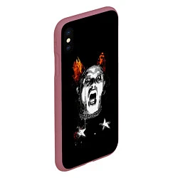 Чехол iPhone XS Max матовый The Prodigy: Keith Flint, цвет: 3D-малиновый — фото 2