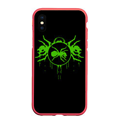 Чехол iPhone XS Max матовый The Prodigy: Acid Ants, цвет: 3D-красный