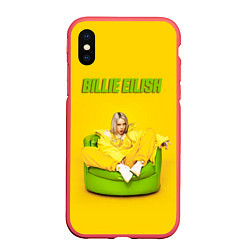 Чехол iPhone XS Max матовый Billie Eilish: Yellow Mood, цвет: 3D-красный
