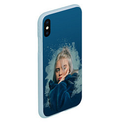 Чехол iPhone XS Max матовый Billie Eilish: My strange addiction, цвет: 3D-голубой — фото 2