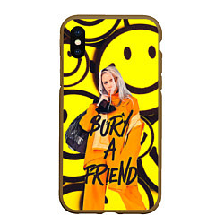 Чехол iPhone XS Max матовый Billie Eilish: Bury a Friend, цвет: 3D-коричневый