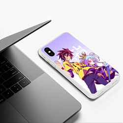 Чехол iPhone XS Max матовый No Game No Life, цвет: 3D-белый — фото 2