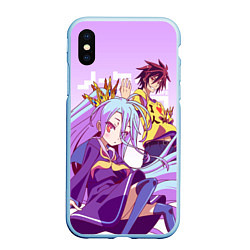 Чехол iPhone XS Max матовый No Game No Life, цвет: 3D-голубой