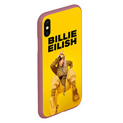 Чехол iPhone XS Max матовый Billie Eilish: Lovely, цвет: 3D-малиновый — фото 2