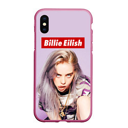 Чехол iPhone XS Max матовый Billie Eilish: Bored, цвет: 3D-малиновый