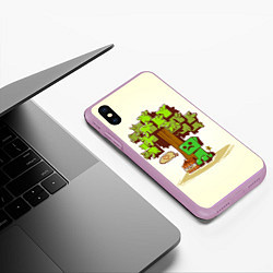 Чехол iPhone XS Max матовый Forest Creeper, цвет: 3D-сиреневый — фото 2