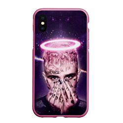 Чехол iPhone XS Max матовый Lil Peep: Black Angel, цвет: 3D-малиновый