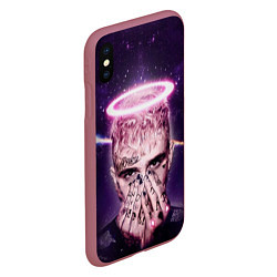 Чехол iPhone XS Max матовый Lil Peep: Black Angel, цвет: 3D-малиновый — фото 2