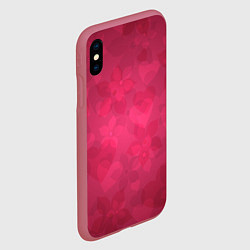 Чехол iPhone XS Max матовый Любовь и счастье, цвет: 3D-малиновый — фото 2