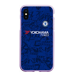 Чехол iPhone XS Max матовый Chelsea home 19-20, цвет: 3D-сиреневый