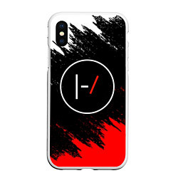 Чехол iPhone XS Max матовый 21 Pilots: Black & Red, цвет: 3D-белый