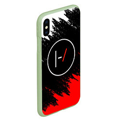 Чехол iPhone XS Max матовый 21 Pilots: Black & Red, цвет: 3D-салатовый — фото 2