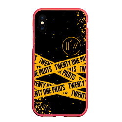 Чехол iPhone XS Max матовый 21 Pilots: Black Levitate, цвет: 3D-красный