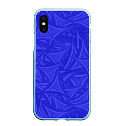 Чехол iPhone XS Max матовый Абстракция и фигуры, цвет: 3D-голубой