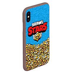 Чехол iPhone XS Max матовый Brawl Stars: Blue Style, цвет: 3D-коричневый — фото 2