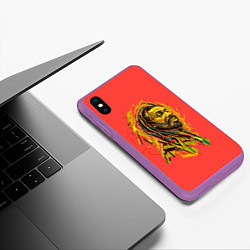 Чехол iPhone XS Max матовый Rasta Art, цвет: 3D-фиолетовый — фото 2