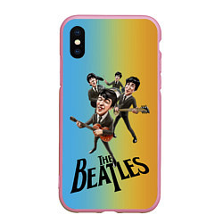 Чехол iPhone XS Max матовый The Beatles - world legend, цвет: 3D-розовый