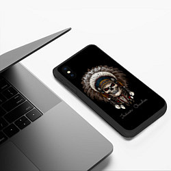 Чехол iPhone XS Max матовый Череп с роучем, цвет: 3D-черный — фото 2