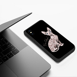 Чехол iPhone XS Max матовый I Love Sphynx!, цвет: 3D-черный — фото 2