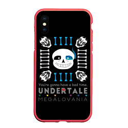 Чехол iPhone XS Max матовый Undertale, цвет: 3D-красный