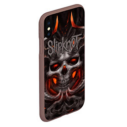 Чехол iPhone XS Max матовый Slipknot: Hell Skull, цвет: 3D-коричневый — фото 2