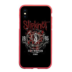 Чехол iPhone XS Max матовый Slipknot 1995, цвет: 3D-красный