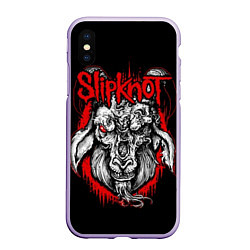 Чехол iPhone XS Max матовый Slipknot: Devil Goat, цвет: 3D-светло-сиреневый